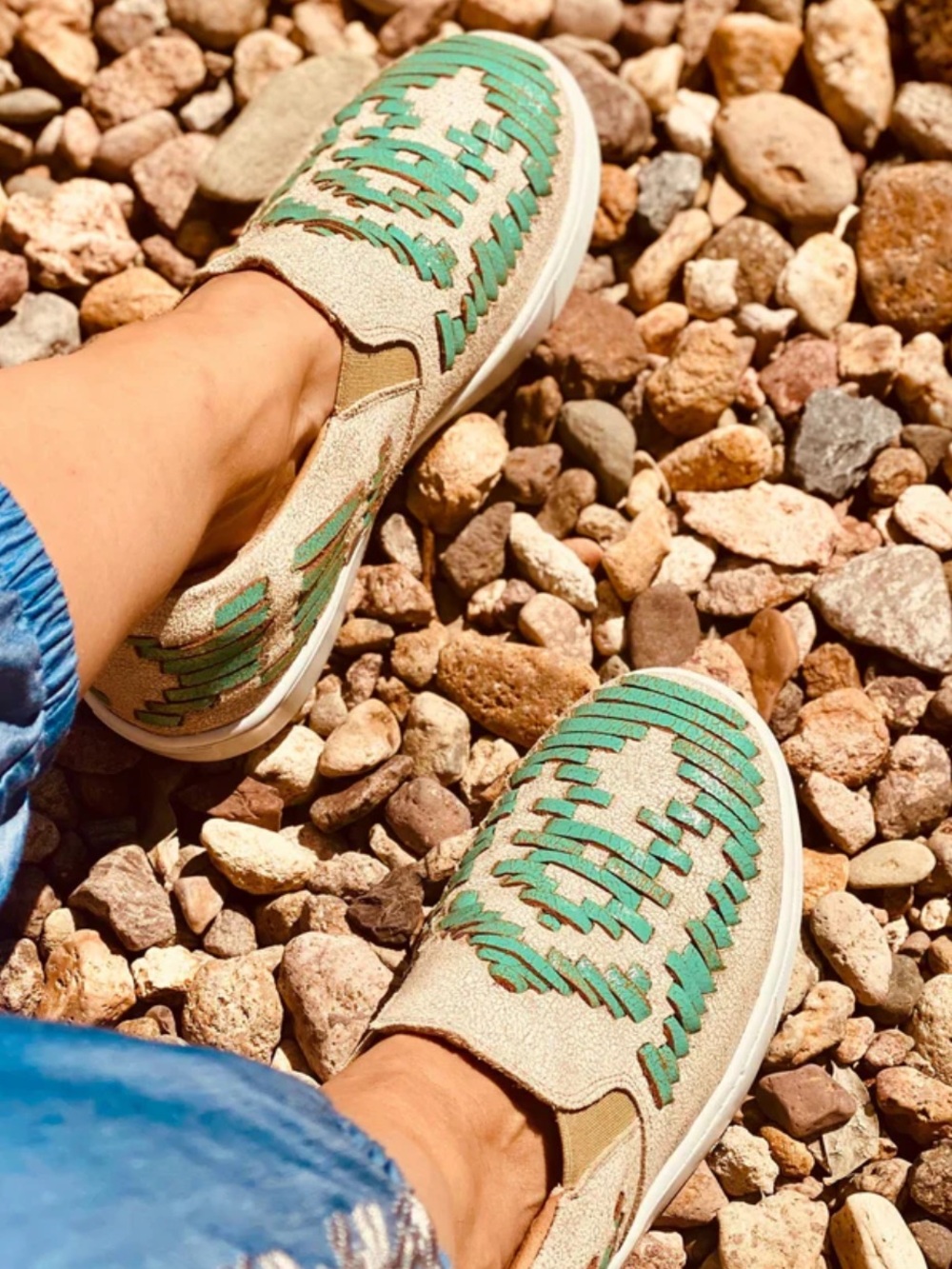 Agave Sky Dakota Leather Slip-On Sneakers Turquoise Women’s Size 11 - Picture 13 of 13